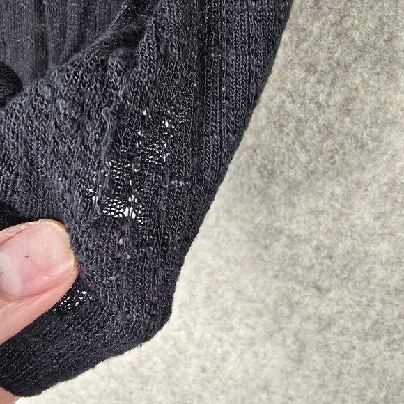 Black Open-Front Lightweight Cardigan With Blue & Black Plaid Infinity Scarf - Picture 5 of 9